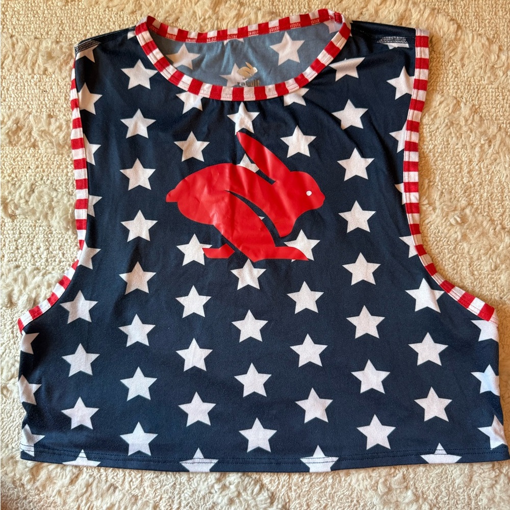 Red and Blue Star Crop Top